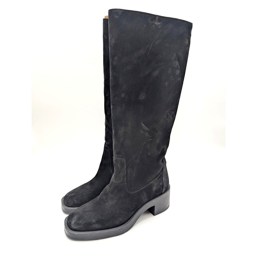 Stuart Weitzman Kaia Knee High Riding Boots Women's Black Size US7.5B EU38